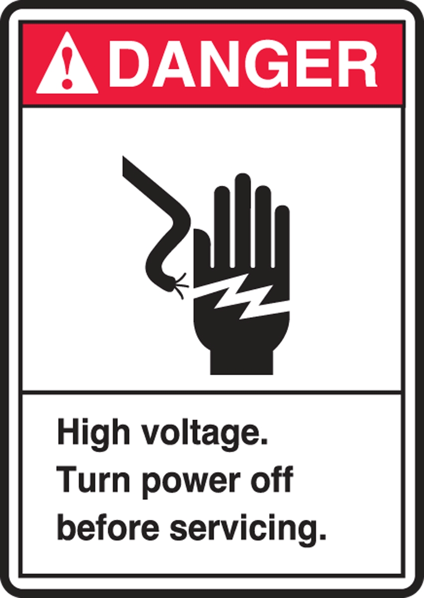 HIGH VOLTAGE TURN POWER OFF BEFORE SERVICING (W/GRAPHIC)