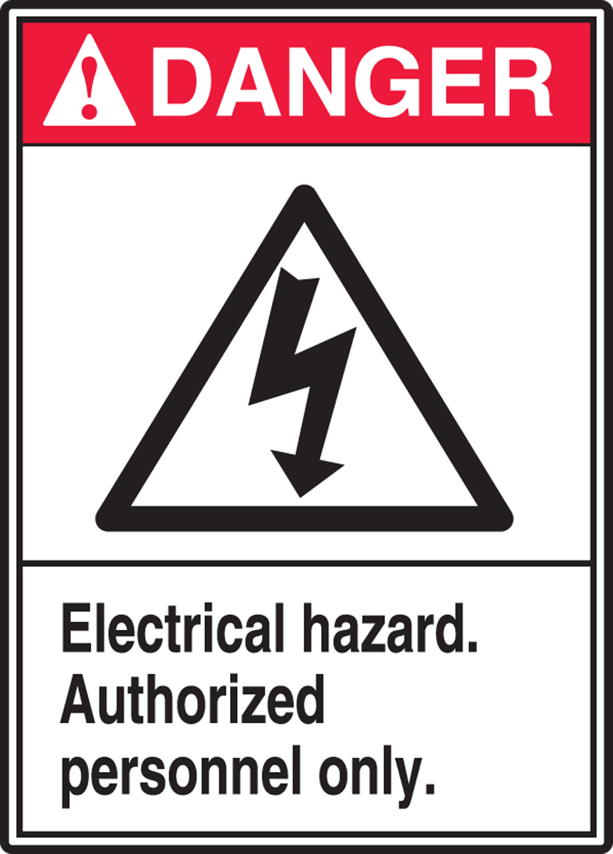 Authorized Personnel Only Safety Sign AccuformWarning Electrical Hazard MRLC302XT Dura-Plastic 10 x 7 Inches 