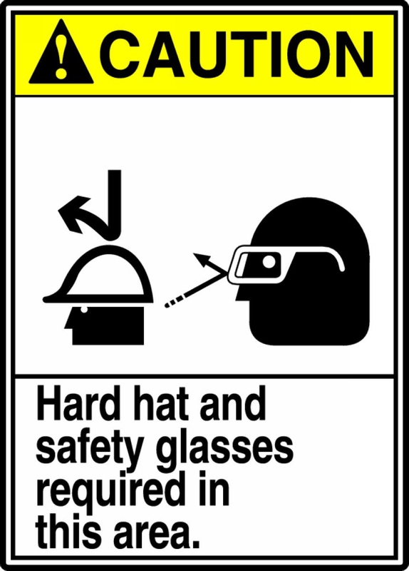 Wear Safety Glasses When Using Equipment 7"x10" Safety Sign ansi Caution Sign