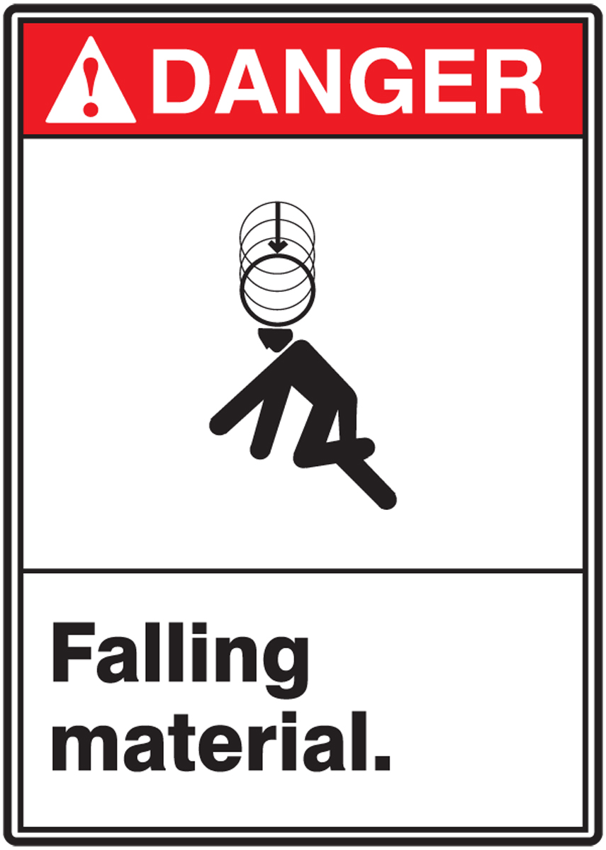 Falling For Danger Ch 15 Falling Material. ANSI Danger Safety Signs MRRT105