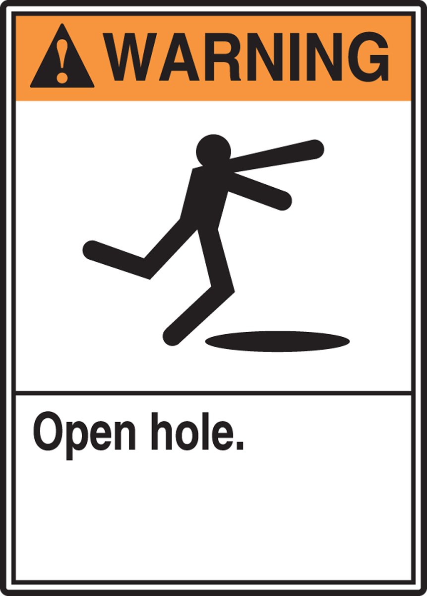 Open Hole Ansi Warning Safety Sign Mrrt303