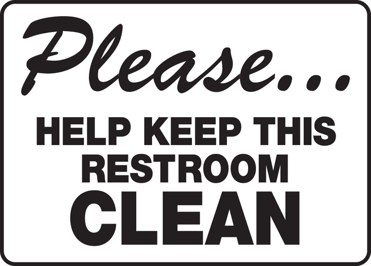 Clean Bathroom Signs