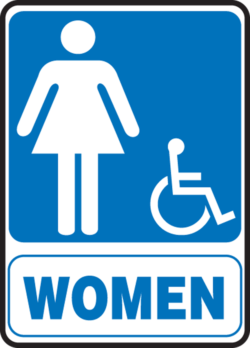 Handicap Accessible Women Restroom (Portrait) Restroom Sign MRST569