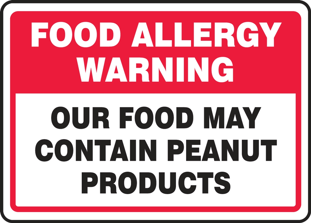 Food Allergy Warning: Our Food May Contain Peanut Products
