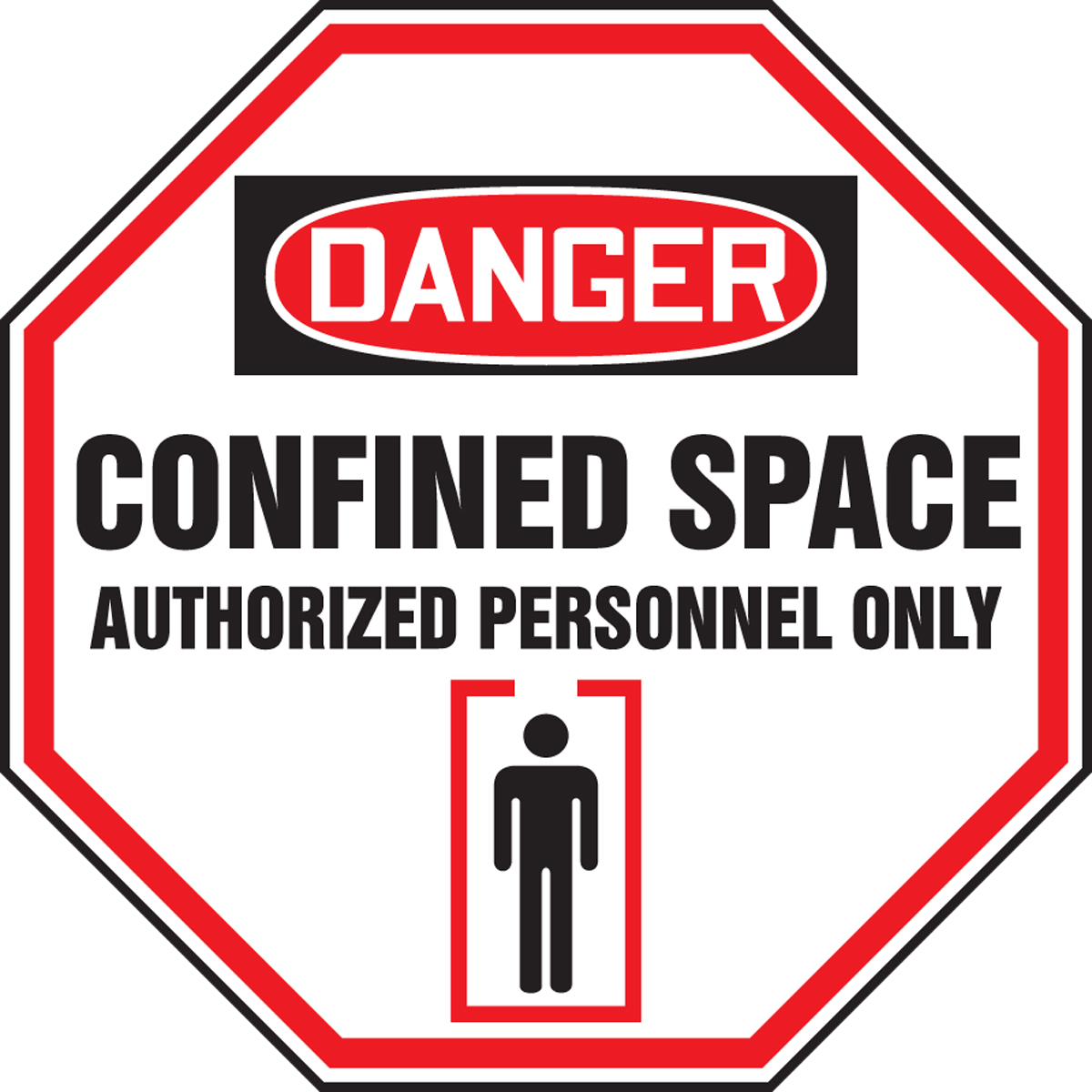 DANGER CONFINED SPACE AUTHORIZED PERSONNEL ONLY (W/GRAPHIC)
