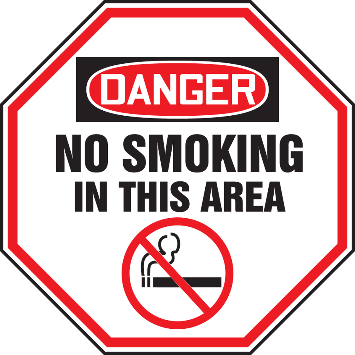 DANGER NO SMOKING IN THIS AREA (W/GRPAHIC)