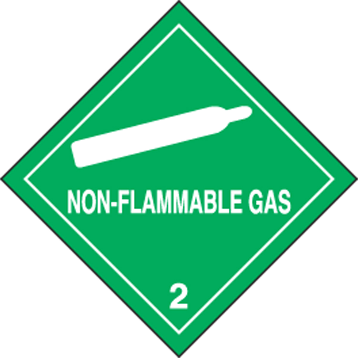 Flammable Gas Class 2 Sign  200mm x 200mm Self Adhesive Vinyl Diamond