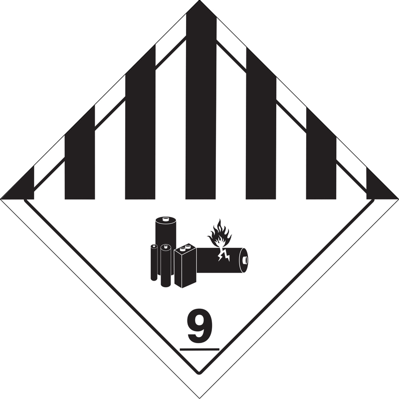 DOT Shipping Labels: Hazard Class 9 - Lithium Battery