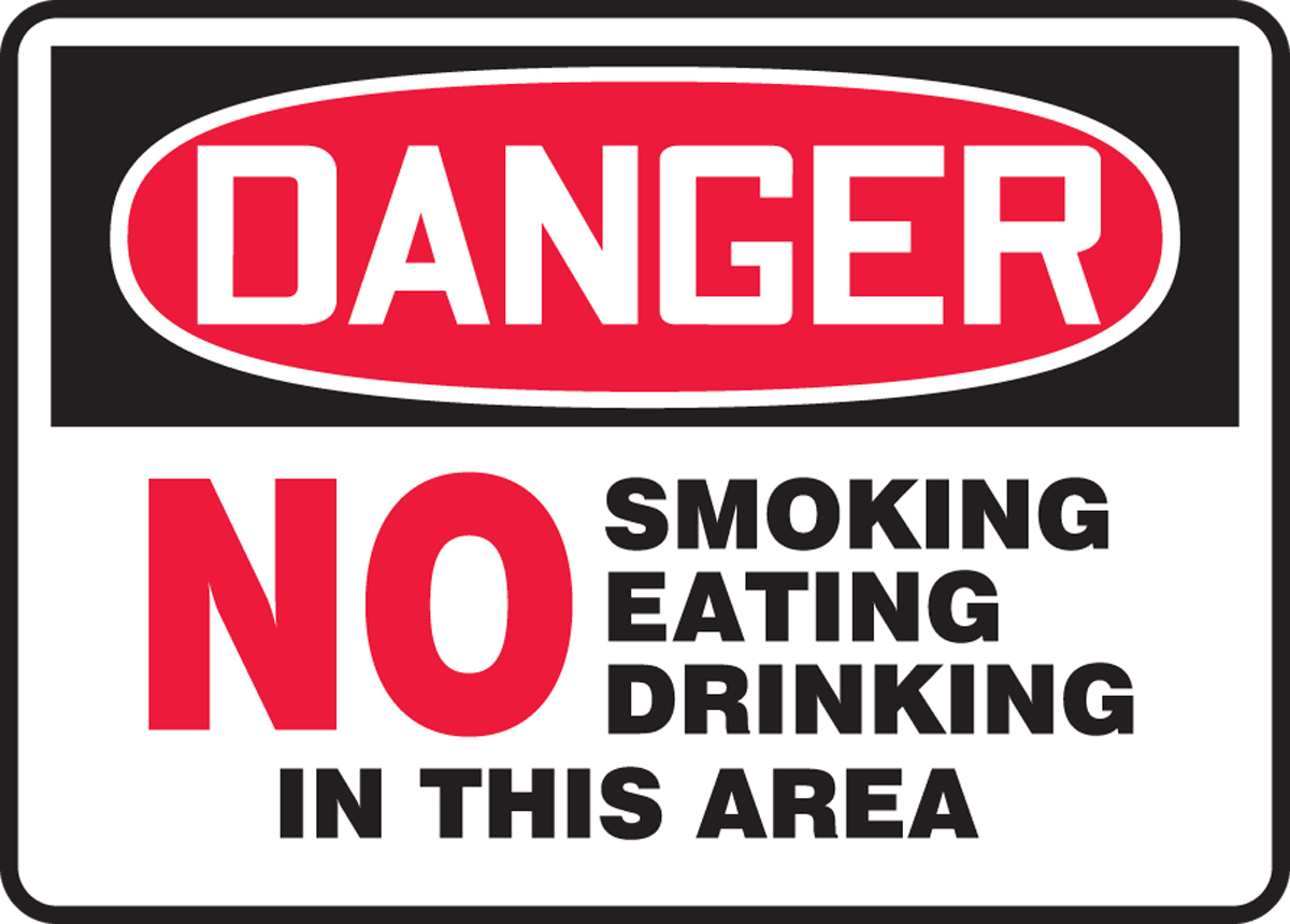 No Smoking Eating Drinking In This Area OSHA Safety Sign MSMK053