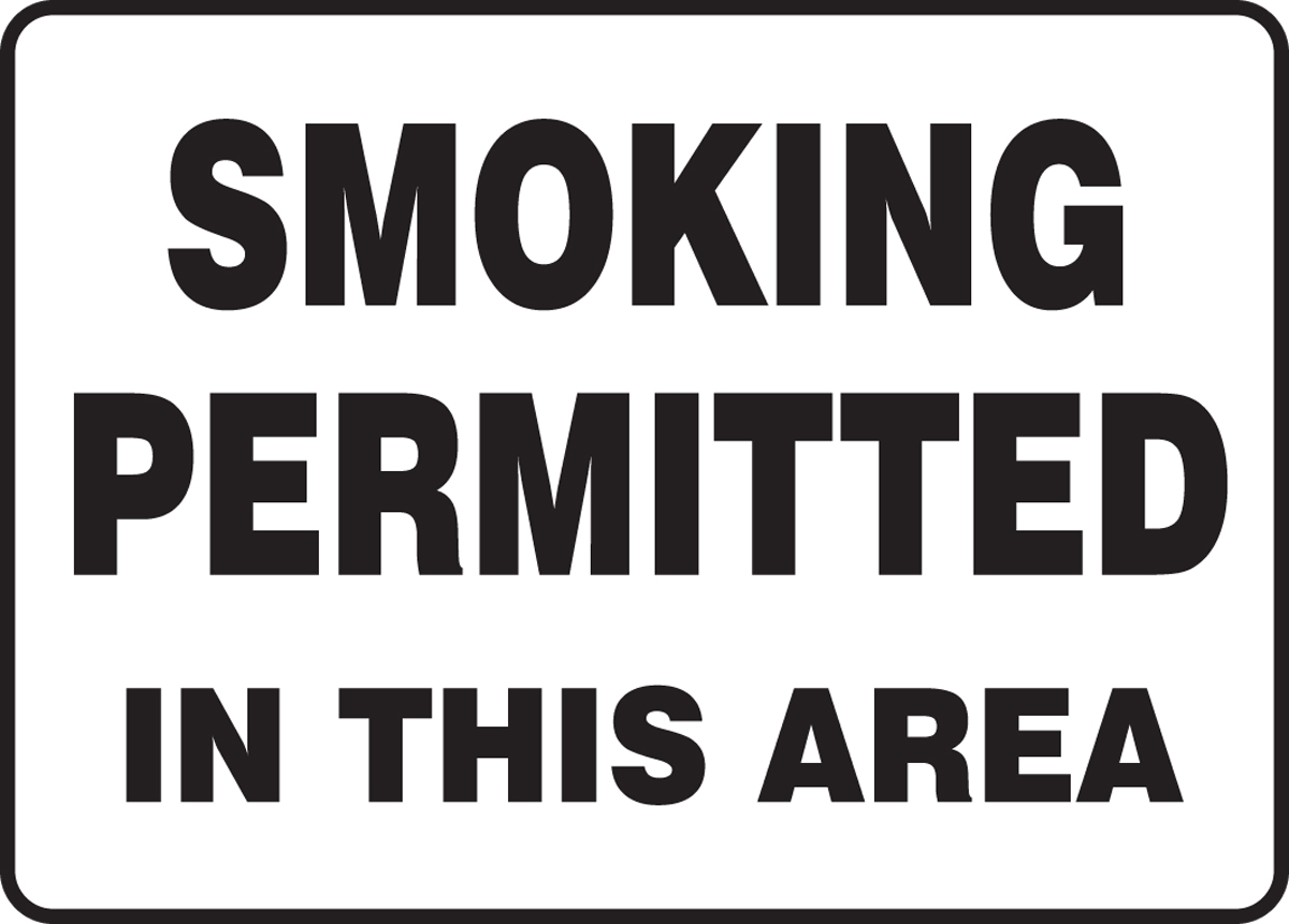 SMOKING PERMITTED IN THIS AREA