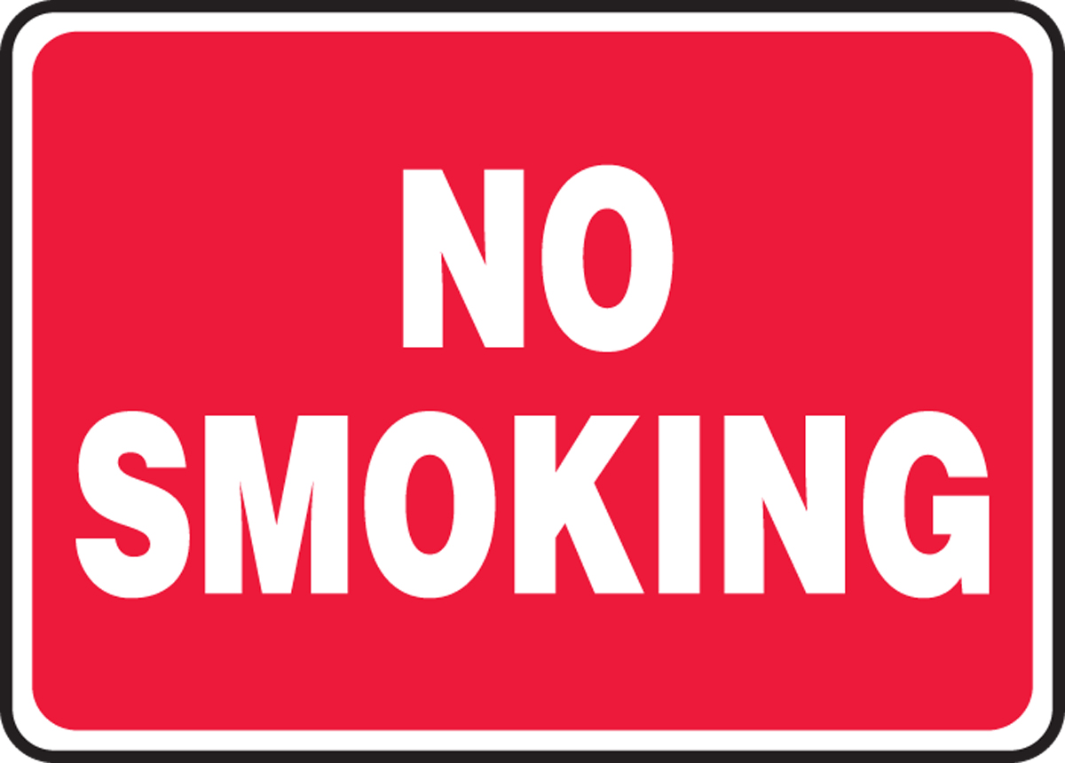 No Smoking Health and Safety SIGN Metal White 