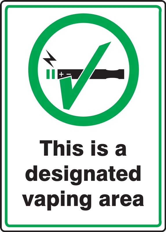 Designated Sign: A Designated Vaping Area (MSMK964VA)