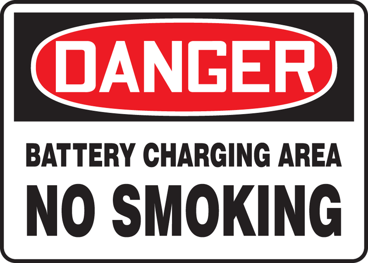 BATTERY CHARGING AREA NO SMOKING