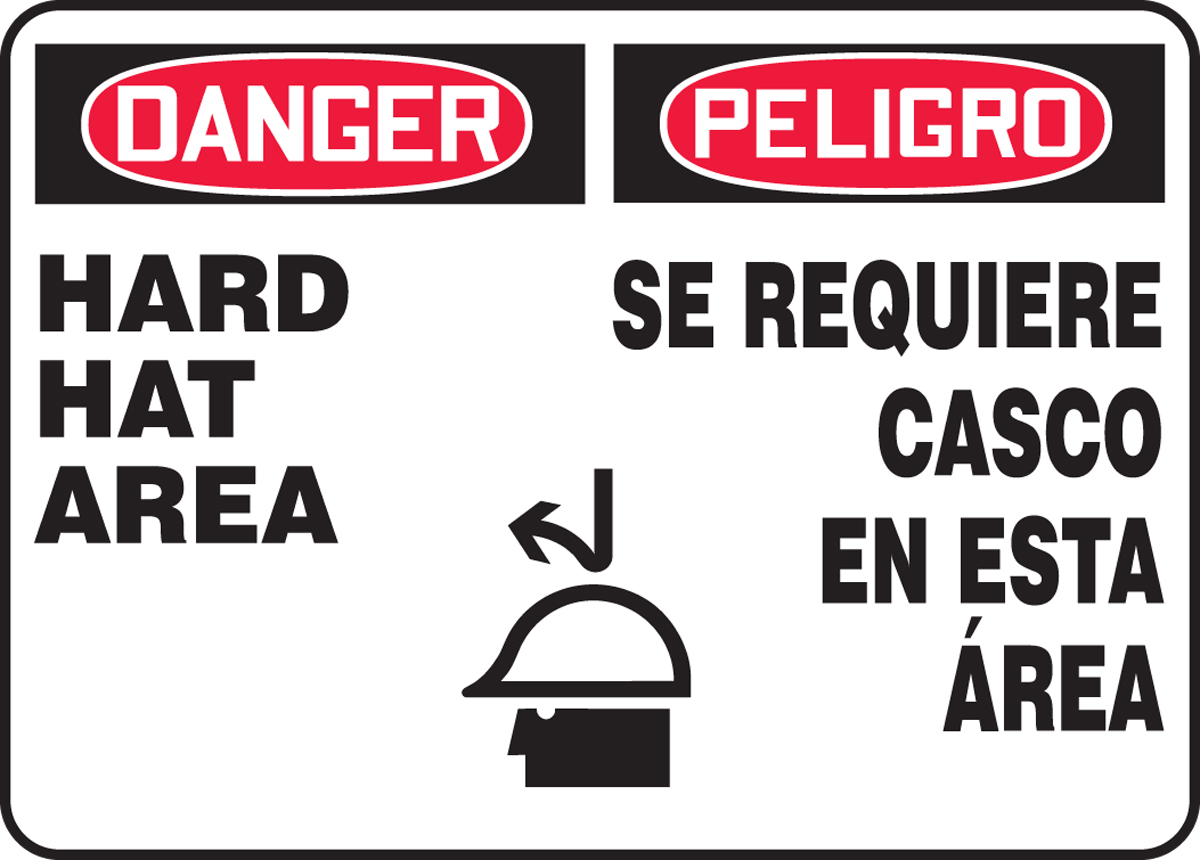 HARD HAT AREA (W/GRAPHIC) (BILINGUAL)