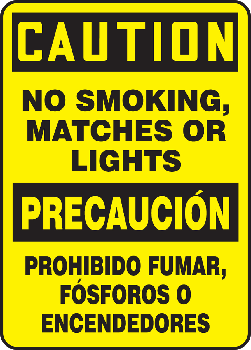 NO SMOKING MATCHES OR LIGHTS (BILINGUAL)