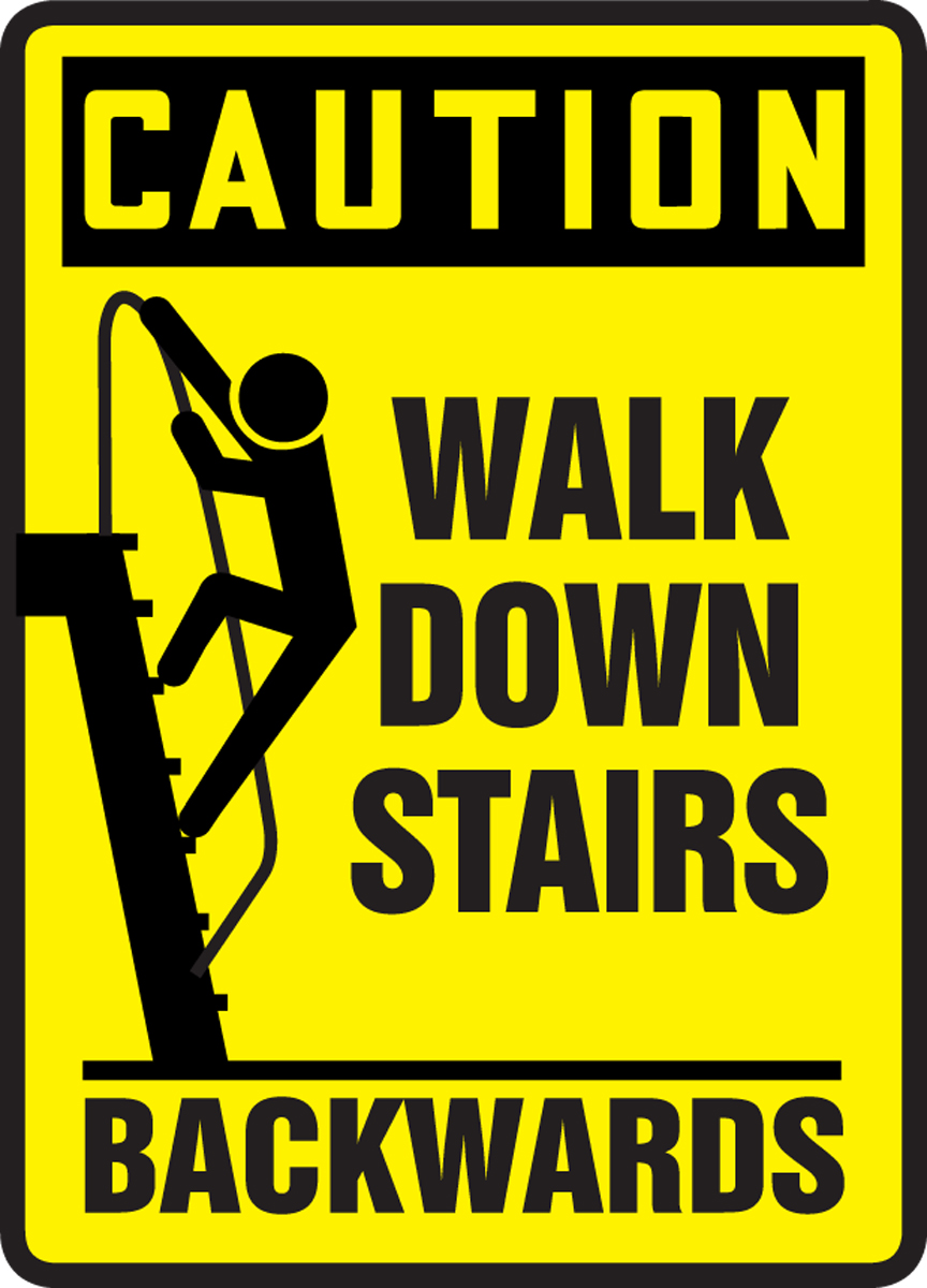 caution stairs sign 
