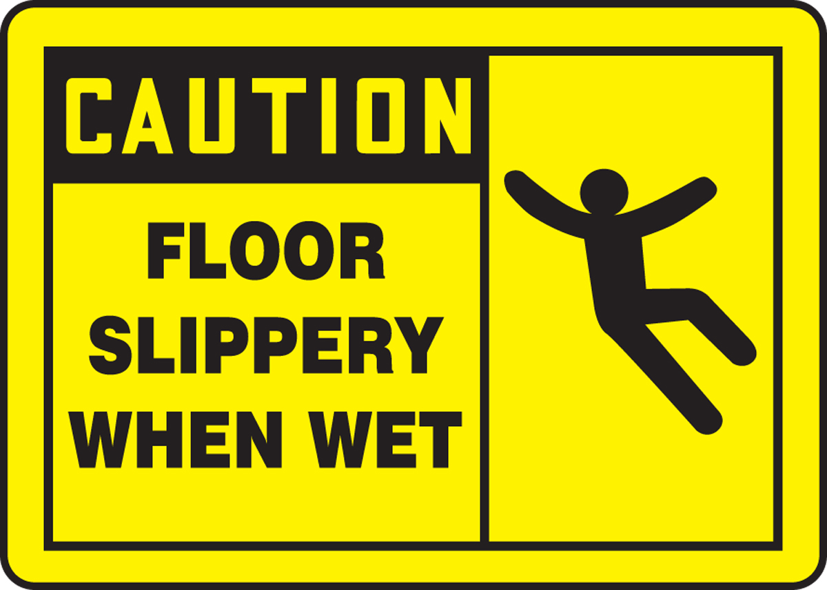 Horizontal Metal Sign Multiple Sizes Caution Slippery Stairs When Wet Floor 