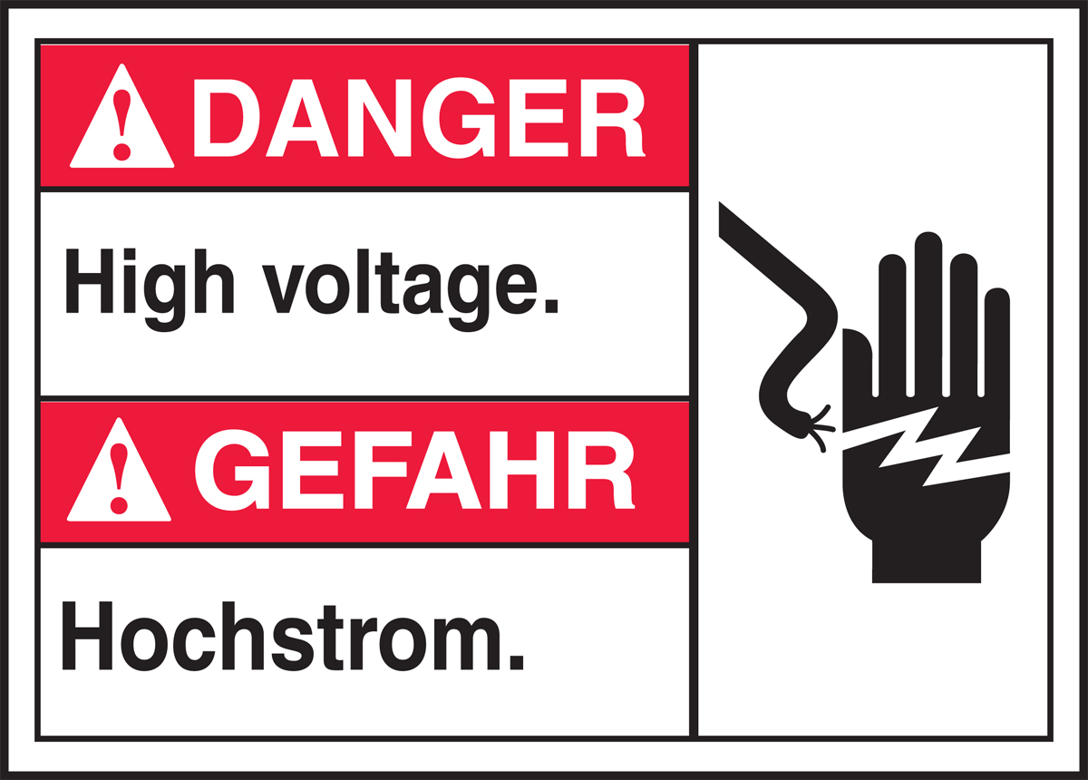 DANGER HIGH VOLTAGE (W/GRAPHIC)