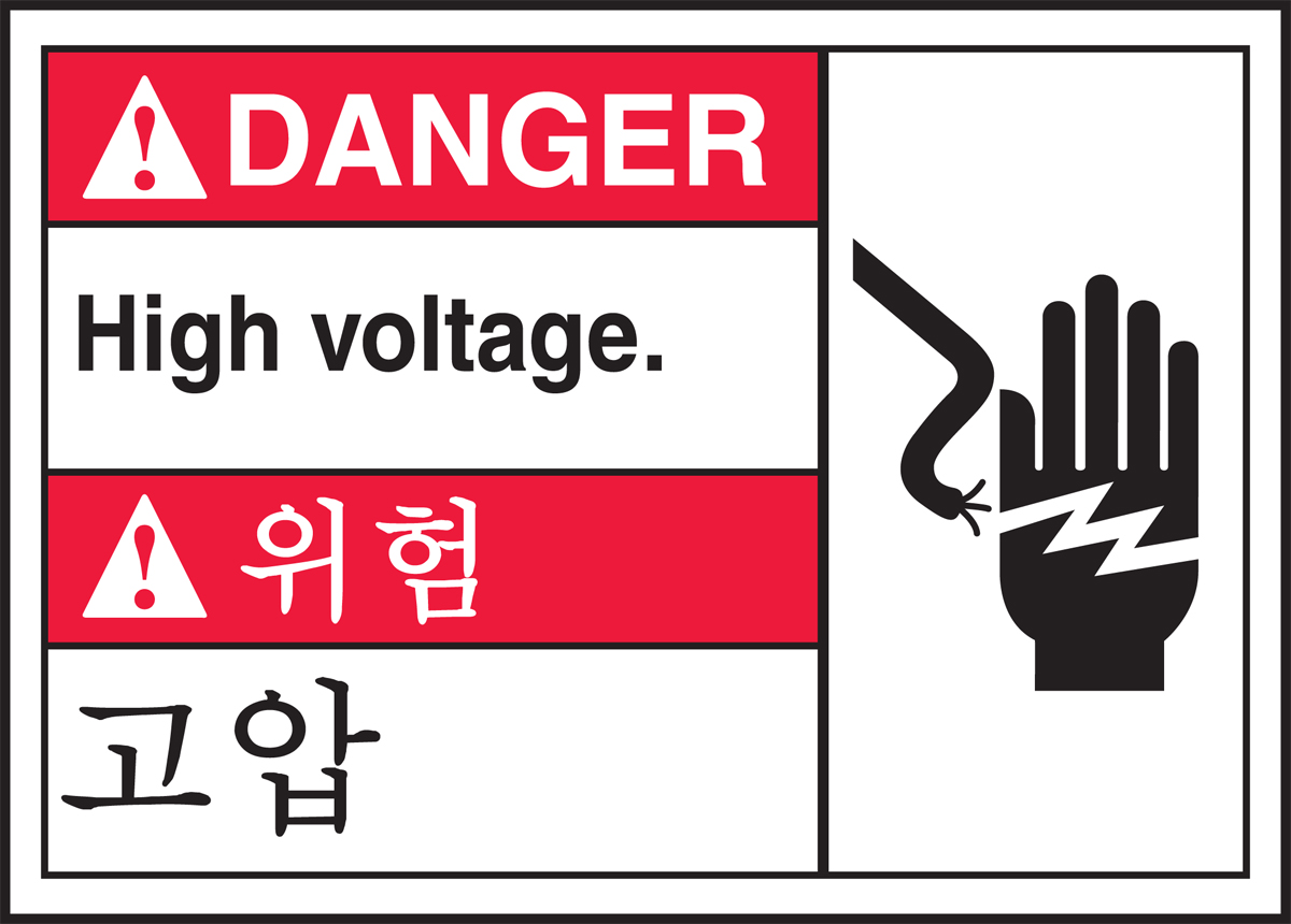 DANGER HIGH VOLTAGE (W/GRAPHIC)