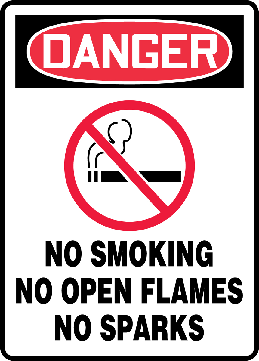 MSMK004XF Dura-Fiberglass AccuformDanger No Smoking 7 x 10 Inches Matches Or Open Flame Safety Sign 