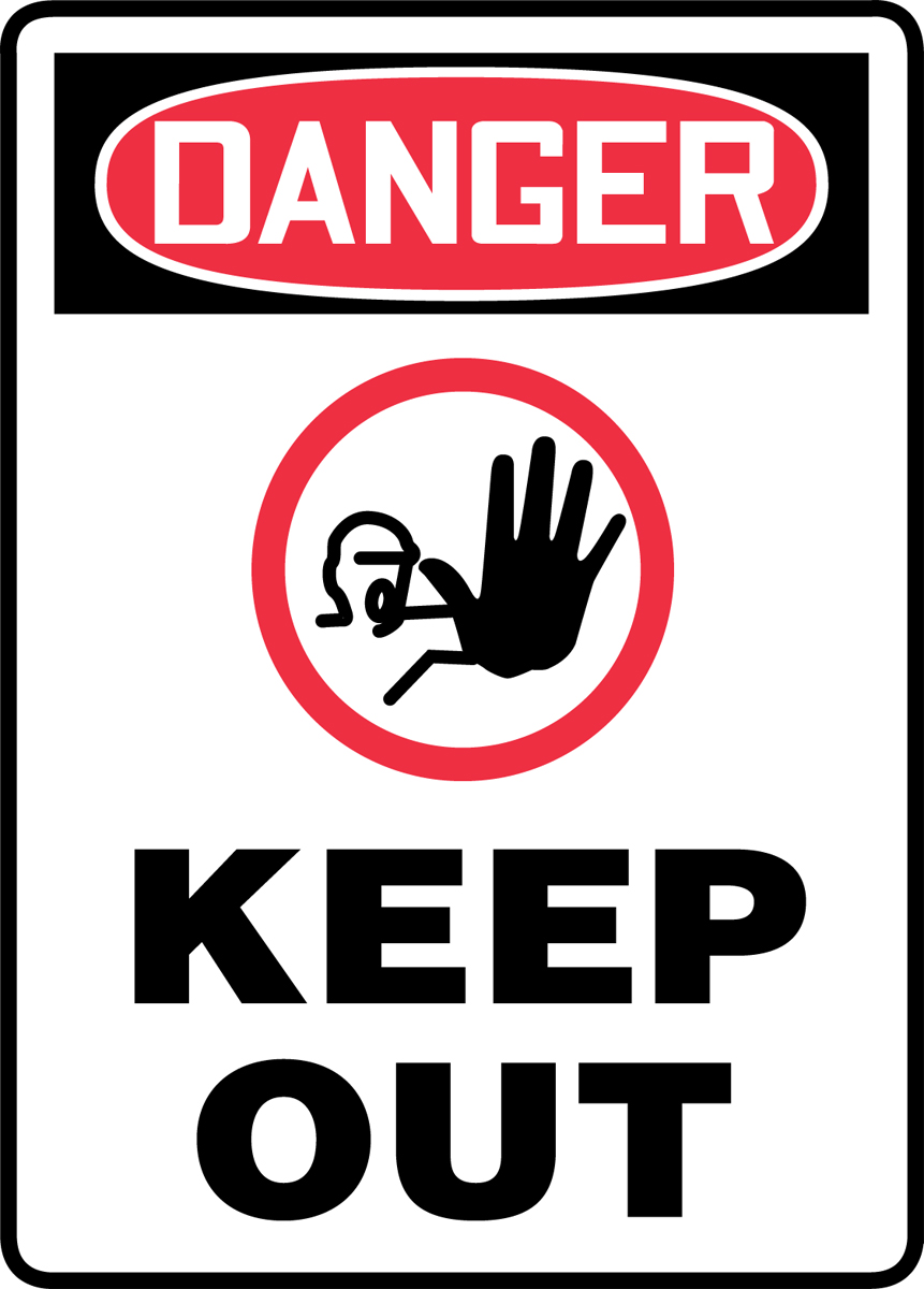 Cartello Pericolo Vsafety 'Danger Keep Out' 300x100 Mm In Plastica 2 Mm, Conforme EN ISO 7010, Per Esterni