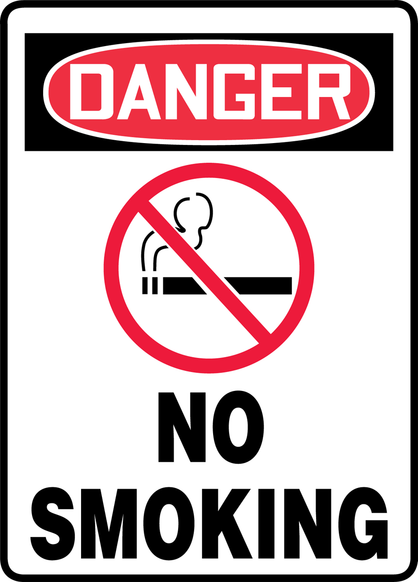 Accuform DANGER NO SMOKING Sign MSMK133VA 10" x 14" Aluminum OSHA-compliant 