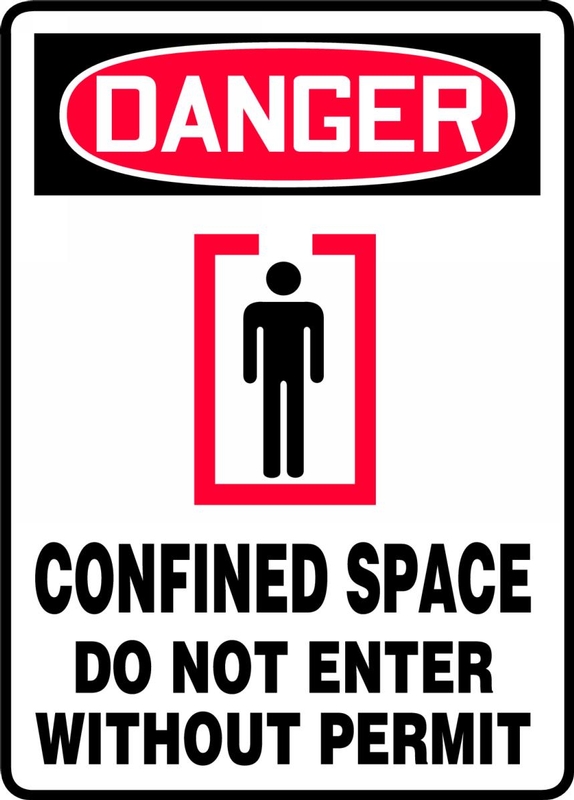 Confined Space Safety Sign - OSHA ANSI Compliant Floor Sign Enter By Permit Only
