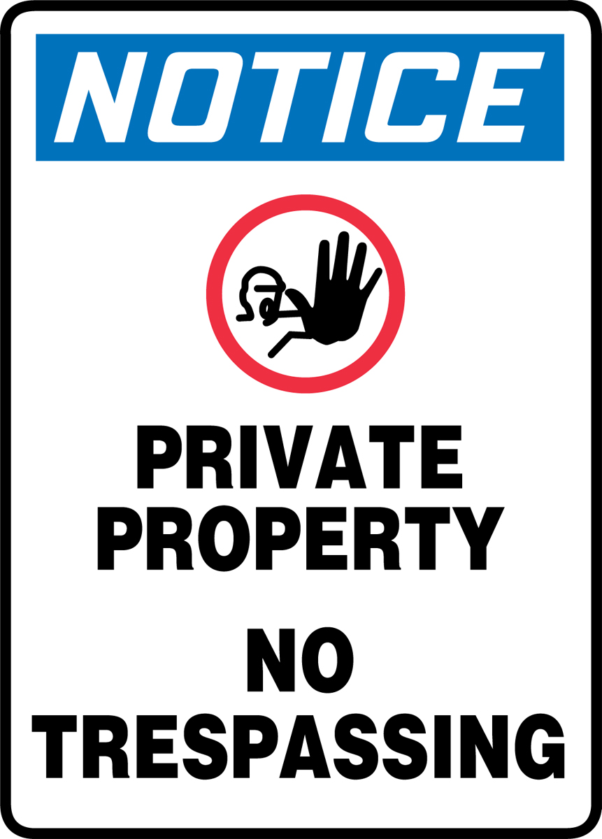 Security Notice Sign Private Property No Trespassing These Premises,Warning Traffic Safety Notice Road Street 12 X 16 Metal Tin Sign 