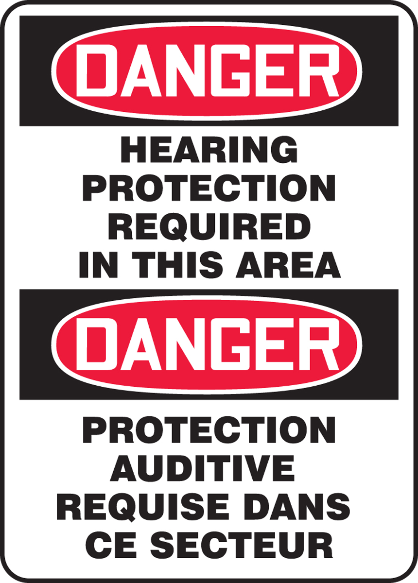 DANGER HEARING PROTECTION REQUIRED IN THIS AREA