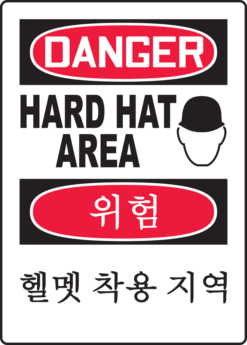 DANGER HARD HAT AREA (W/GRAPHIC)