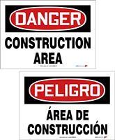 DANGER CONSTRUCTION AREA / PELIGRO ÁREA DE CONSTRUCCIÓN