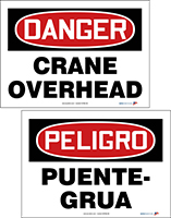 DANGER CRANE OVERHEAD / PELIGRO PUENTE-GRUA