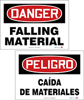 DANGER FALLING MATERIAL / PELIGRO CAlDA DE MATERIALES