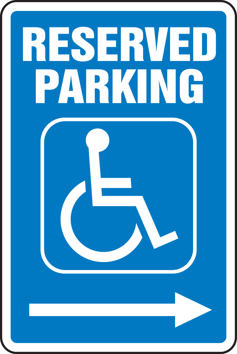 RESERVED PARKING (W/GRAPHIC) (RIGHT ARROW)