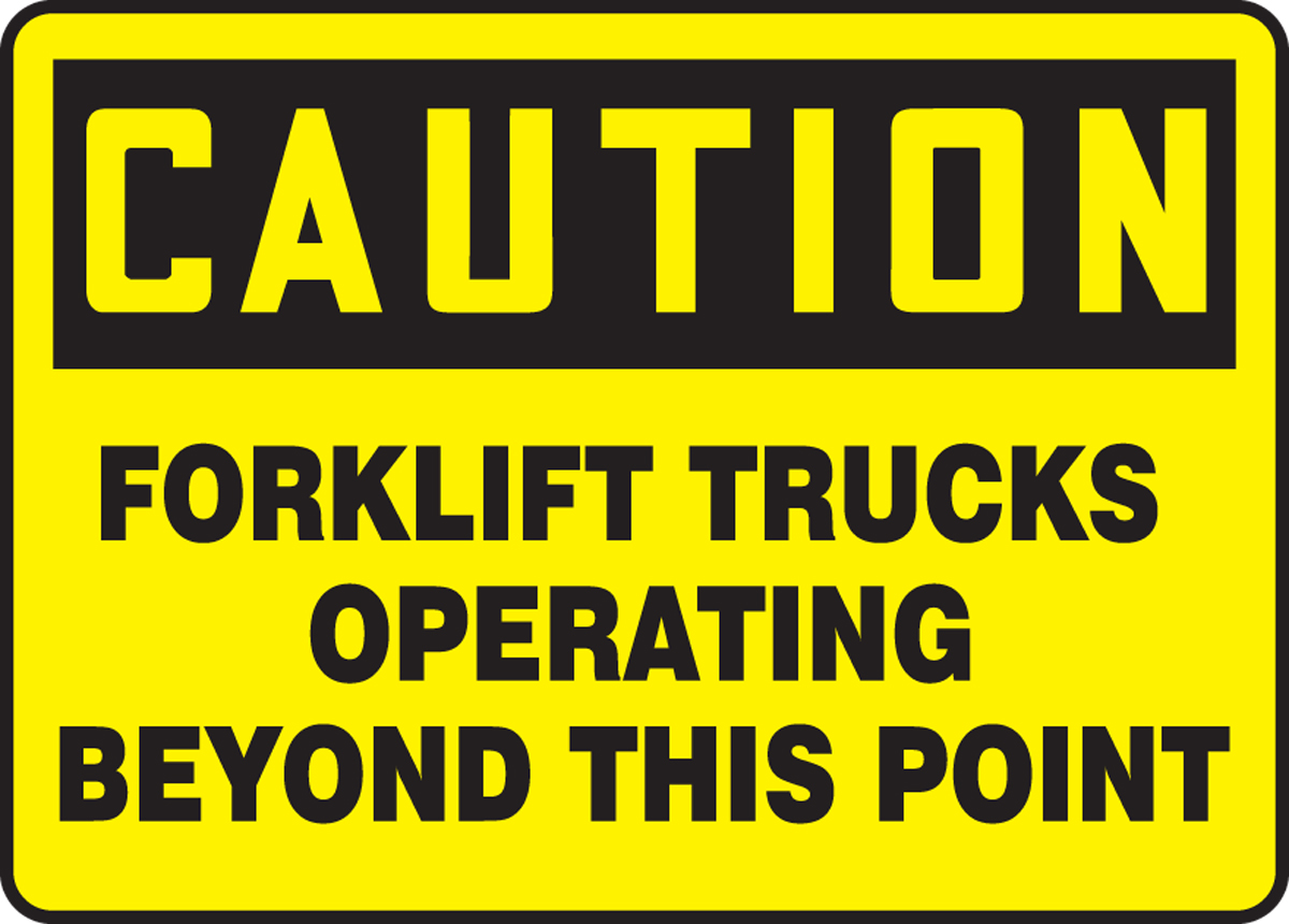Warning Fork Lift Trucks Operating 150mm X 200mm Self Adhesive Vinyl 