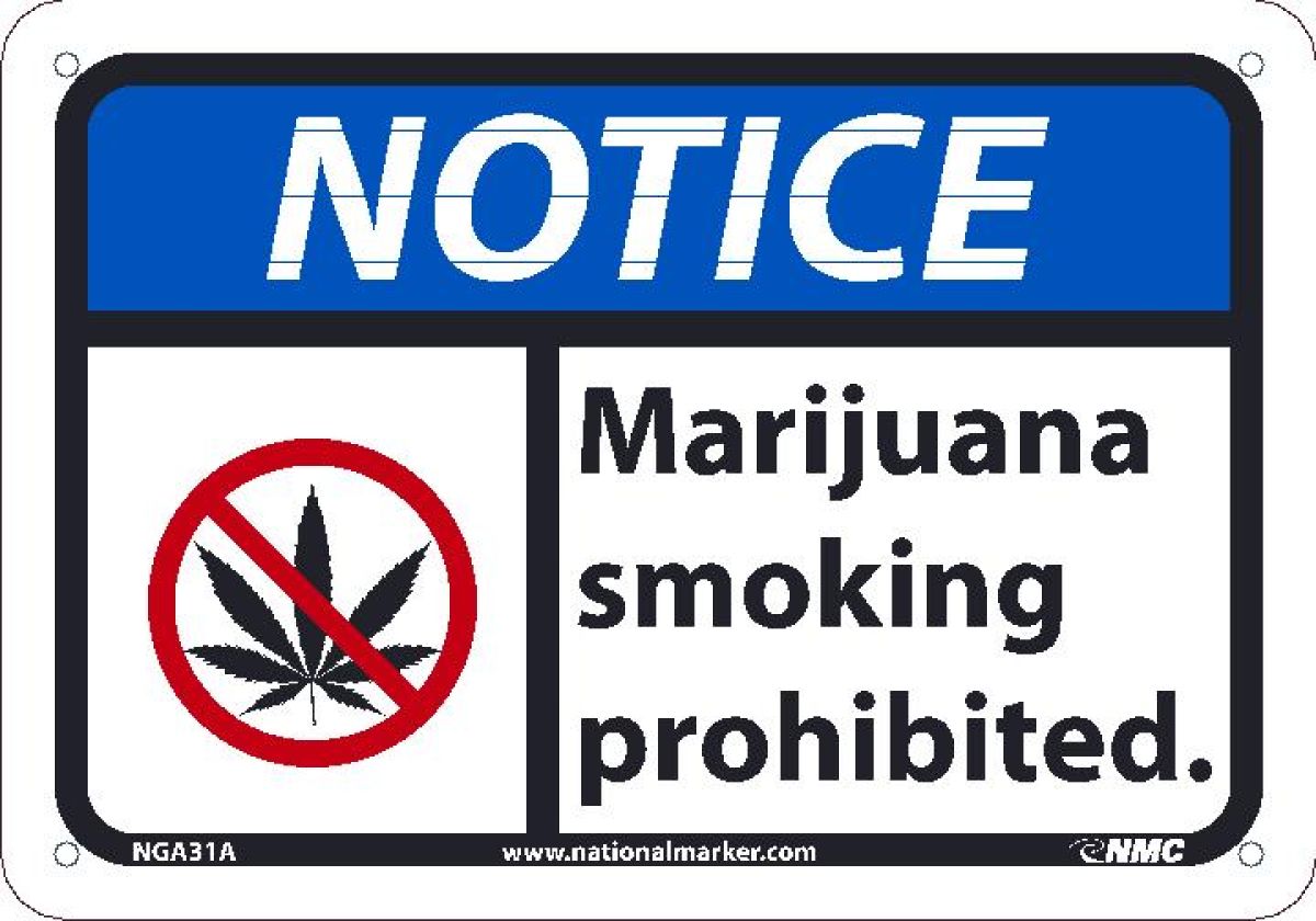 NOTICE MARIJUANA SMOKING PROHIBITED SIGN
