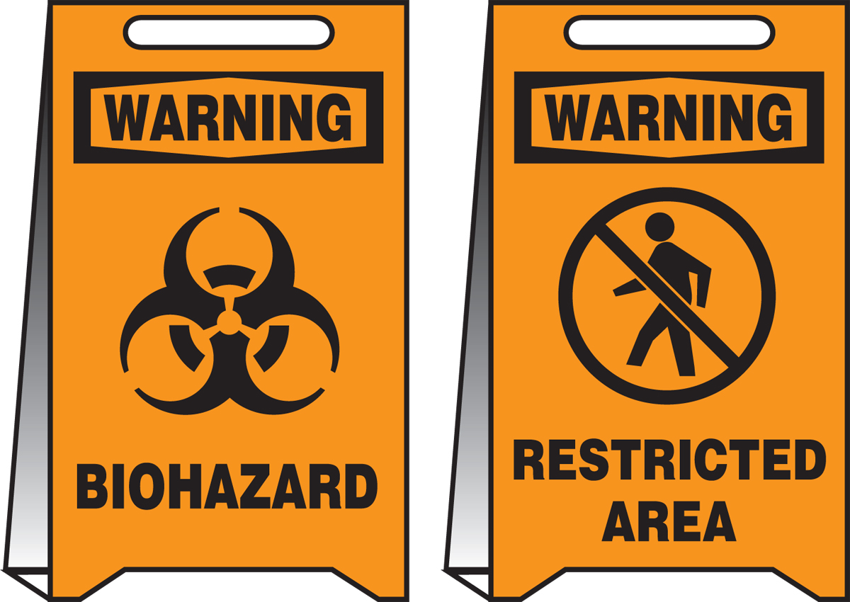 OSHA Waring Sign Protect Your Business Construction Site Biohazard Bilingual Rigid Plastic Sign Warehouse & Shop Area  Made in The USA 