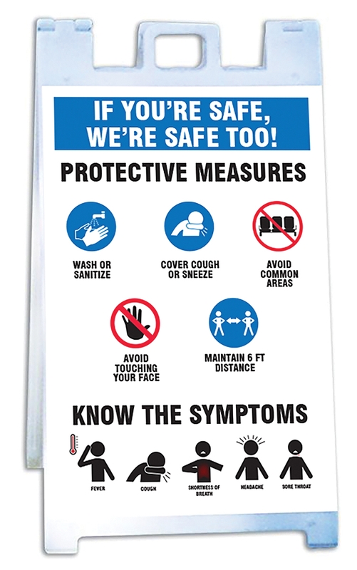 Fold-Ups® Barricade Sign: If You're Safe, We're Safe Too! Protective Measures ...