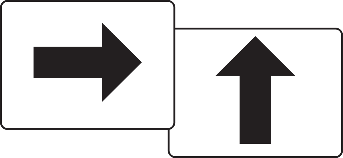 (RIGHT ARROW) / (UP ARROW)
