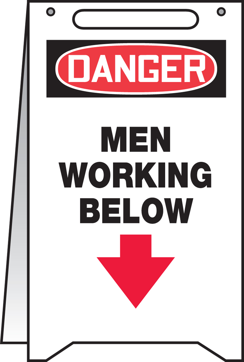 Plant & Facility, Header: DANGER, Legend: DANGER MEN WORKING BELOW