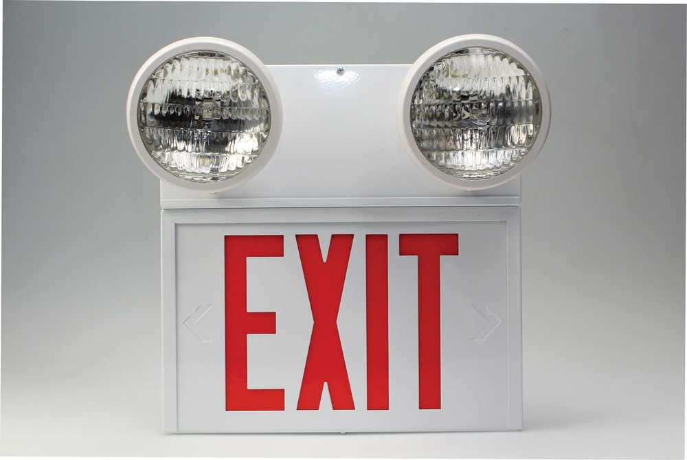 Emergency Lighted Exit Sign with Round Lights (PLC450)