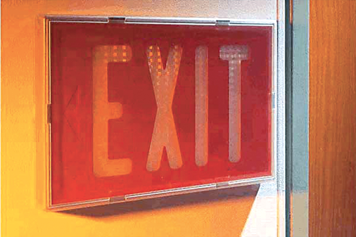 SELF-LUMINOUS EXIT SIGN - ALUMINUM FRAME