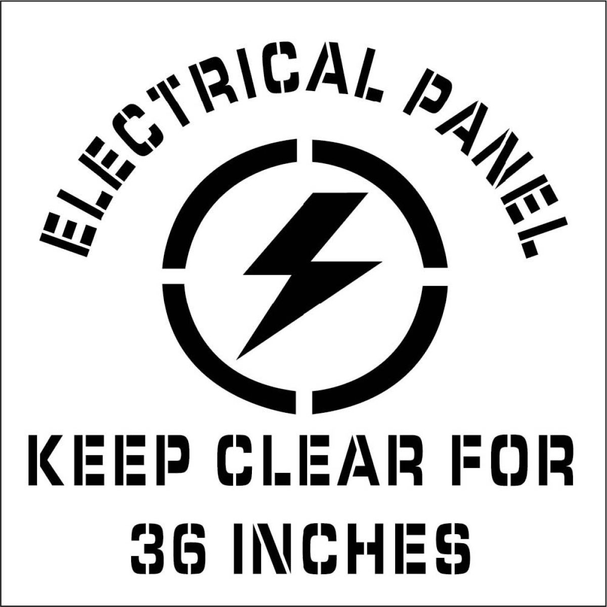 ELECTRICAL PANEL KEEP CLEAR PLANT MARKING STENCIL