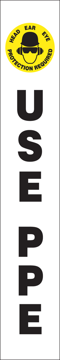 Safety Label, Legend: USE PPE
