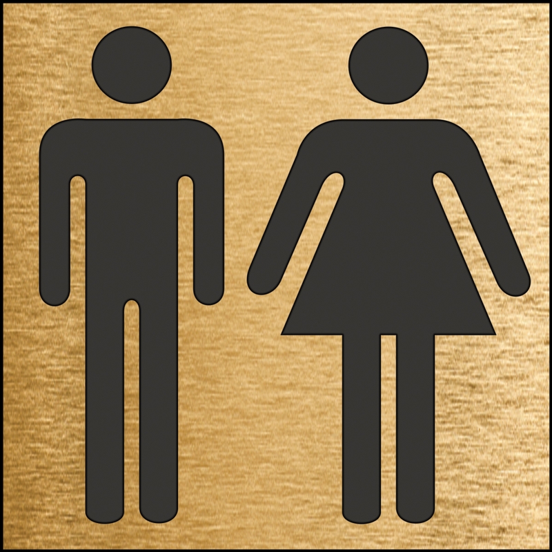 Safety Sign, Legend: UNISEX PICTORIAL