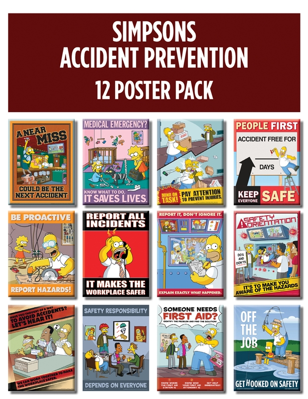 SIMPSONS™ ACCIDENT PREVENTION 12 POSTER PACK