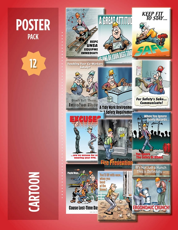 Cartoon Safety Poster 12 Pack Safety Posters PSK305