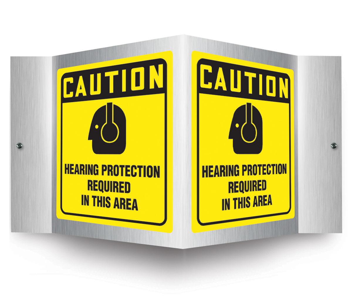 CAUTION HEARING PROTECTION REQUIRED IN THIS AREA W/GRAPHIC