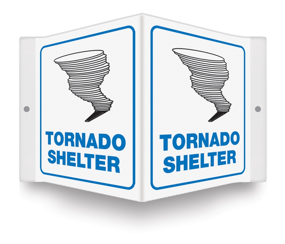 LegendTORNADO SHELTER Pre-Drilled Mounting Holes 6 x 5 Panel 0.10 Thick High-Impact Plastic Blue/Black on White LegendTORNADO SHELTER 6 x 5 Panel 0.10 Thick High-Impact Plastic Accuform Signs PSP146 Projection Sign 3D 