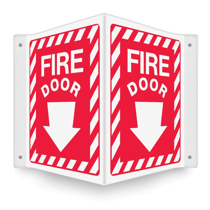 Safety Sign, Legend: FIRE DOOR